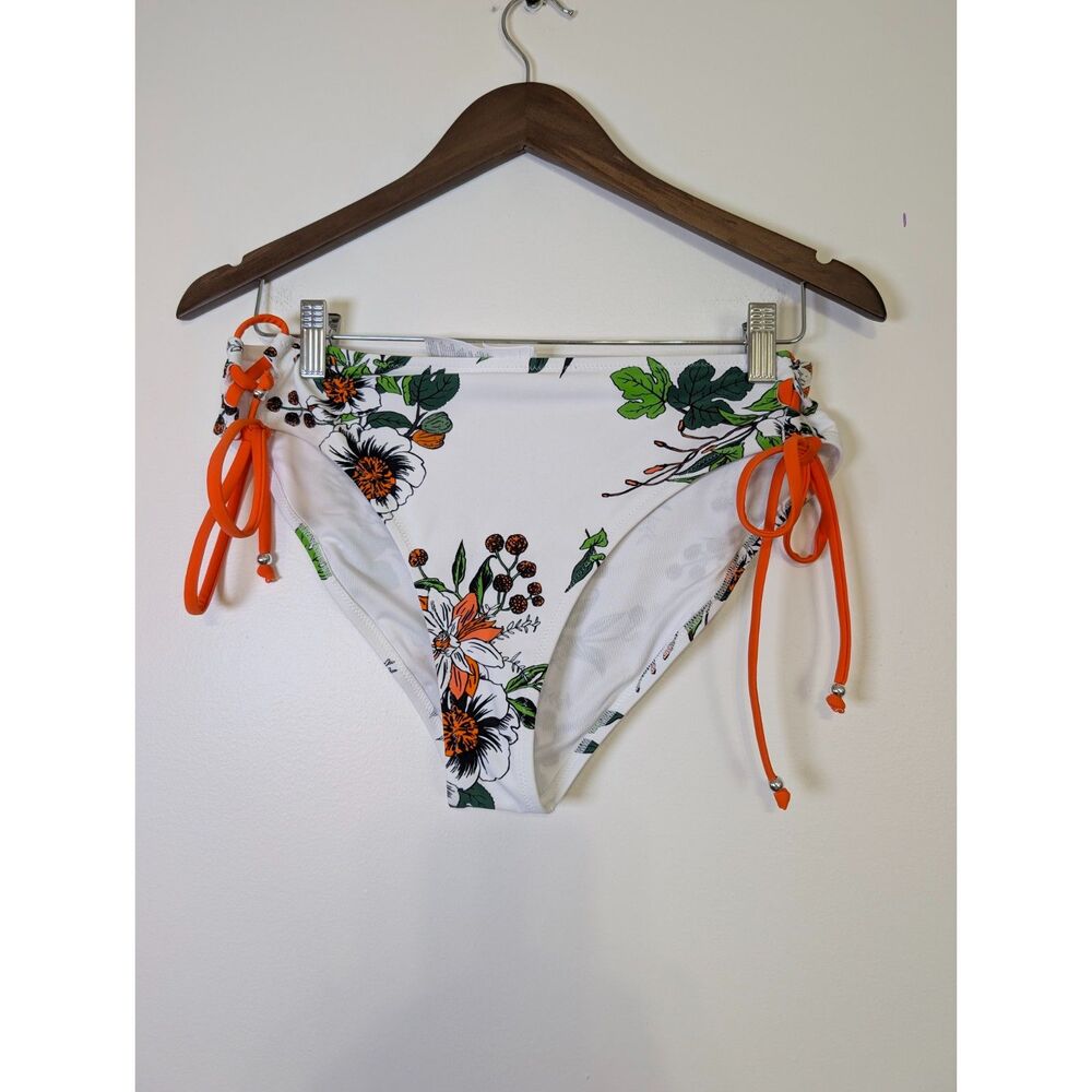 Cupshe XL Front Cross Bikini Set NWT Orange Floral Bathing Suit Tropical - Picture 7 of 10